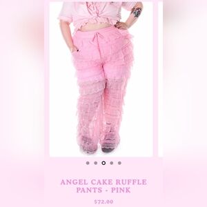 MyViolet Angel Cake Pink Lace Ruffle Pants Size 4X
